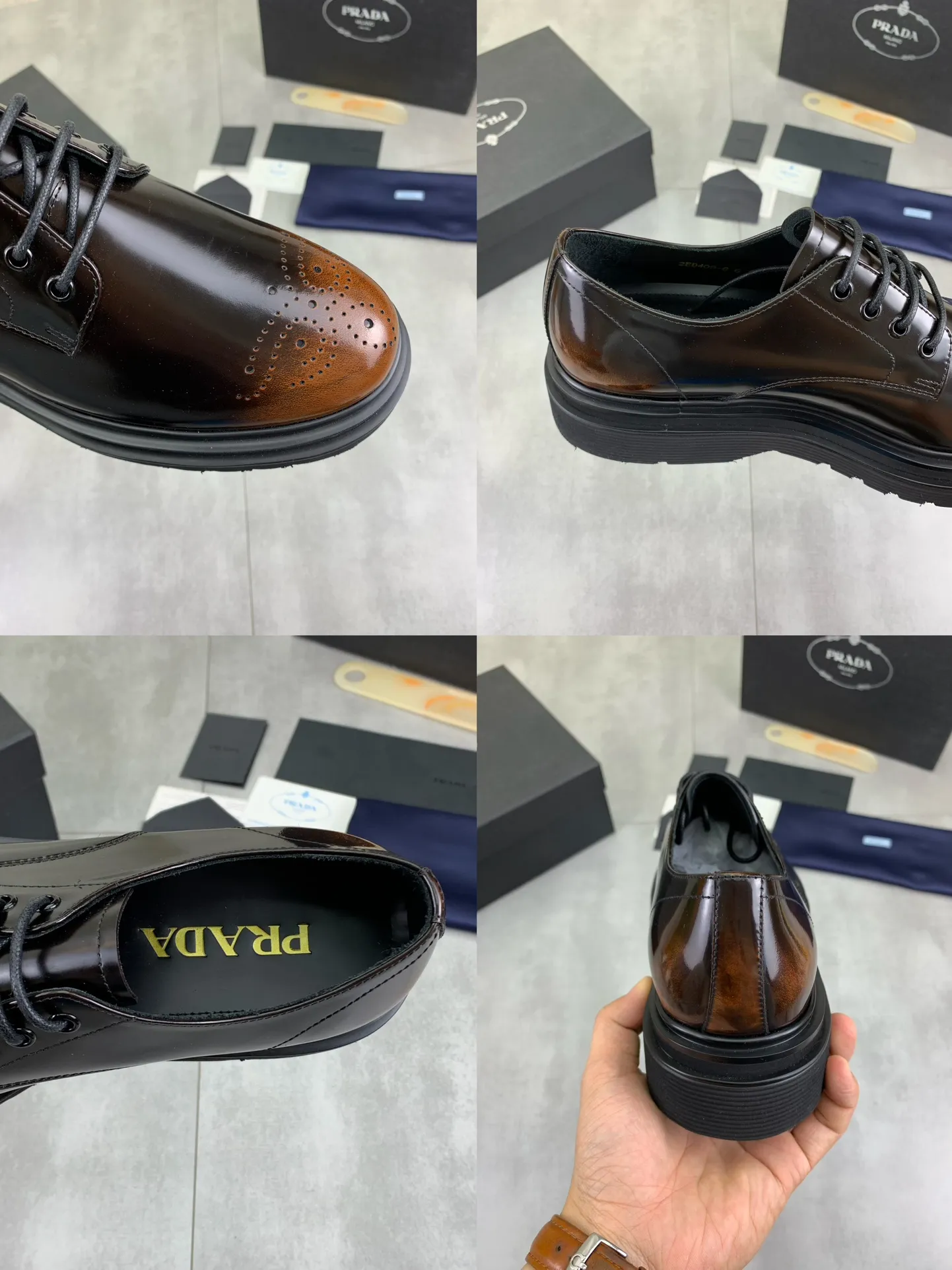 Factory price P880 💰Original quality, top version🔱 ＰＲＡＤＡ——Prada. Men's business casual leather shoes, top quality products. 1:1 shipment ⬆️Luxurious and noble👞All imported original color-rubbed open edge beads, just to create a more comfortable wearing body Tested, upper: original comfortable open-edge bead-rubbed calf leather ➕Top imported water-dyed full cow lining, original light and comfortable TPU foam combination bottom ✔️Code number: 39-44 (38.45 can be customized)